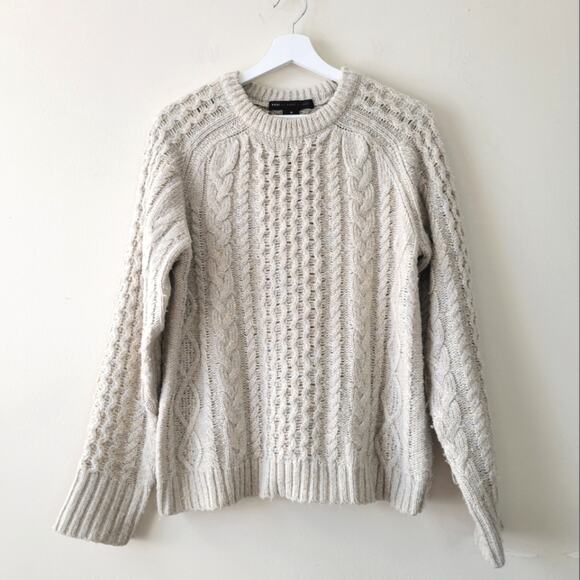 Marc by Marc Jacobs Metallic Oatmeal cable knit sweater size Medium - Picture 1 of 5